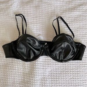 faux leather bralette